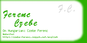 ferenc czebe business card